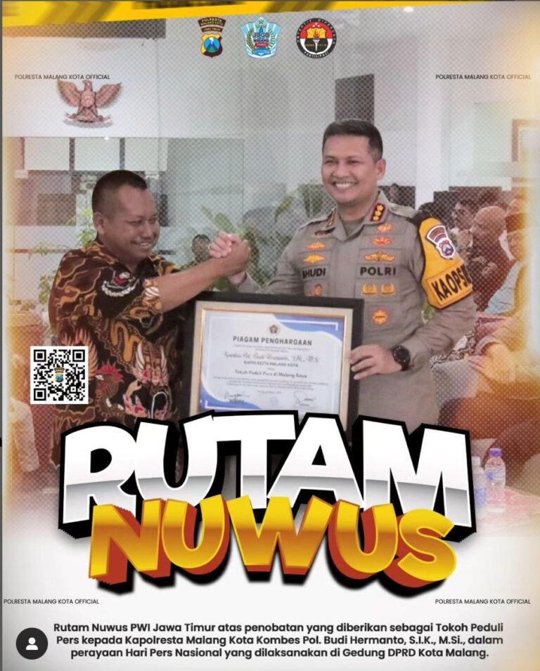 Puncak HPN, PWI Malang Raya Beri Penghargaan Kepada Kapolresta Malang Kota Puncak HPN, PWI Malang Raya Beri Penghargaan Kepada Kapolresta Malang Kota