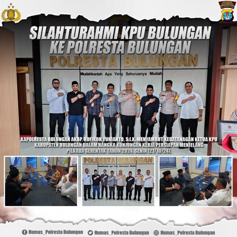 Kapolresta Bulungan Terima Kunjungan Silaturahmi KPU Kabupaten Bulungan